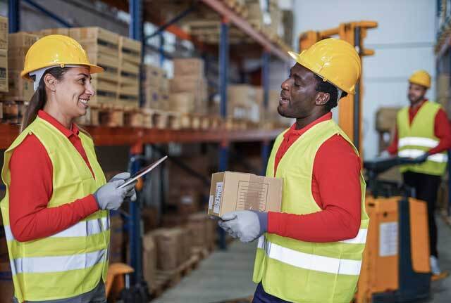 Two warehouse employees