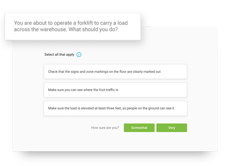 Screenshot of reinforcement features in Axonify Learning