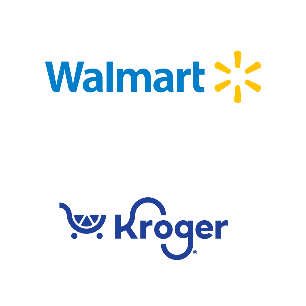Walmart logo, Kroger logo
