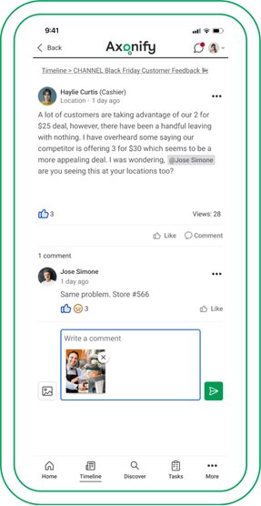 Channels Green Mobile Post An Image As A Comment Competitor Comparison