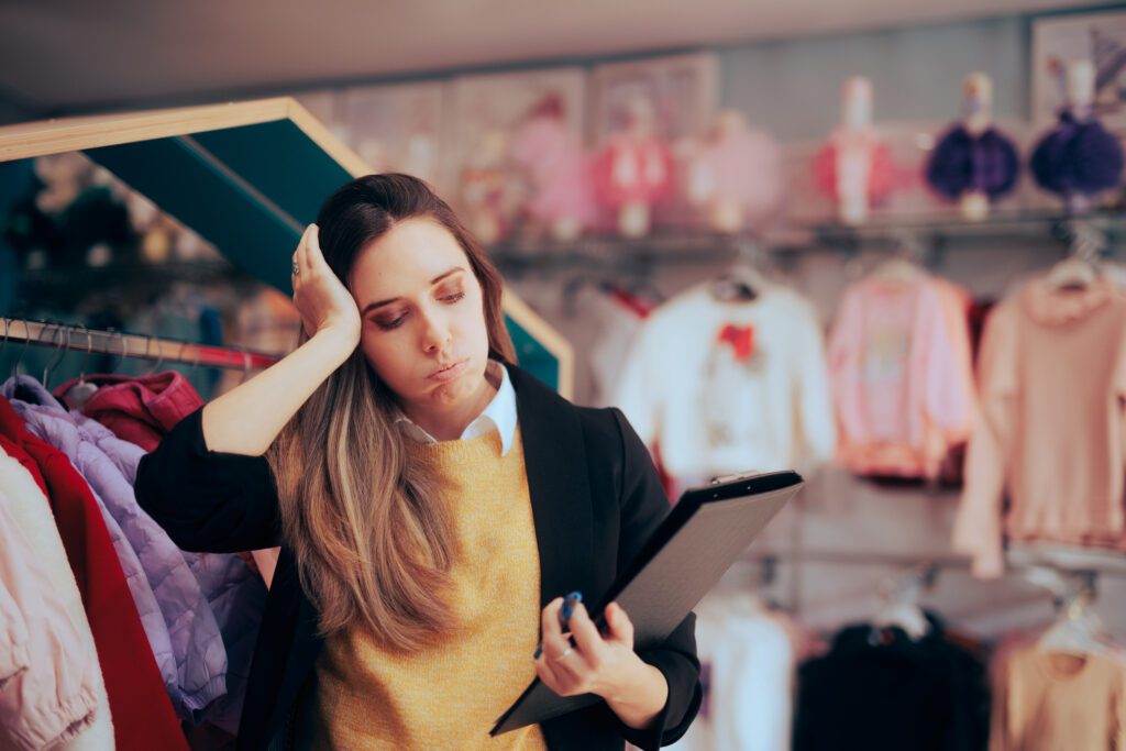 Stressed Manager Making A Periodic Stock Statement Or Inventory