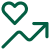 Icon of a heart and an up arrow