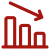 Icon showing a chart with a down arrow