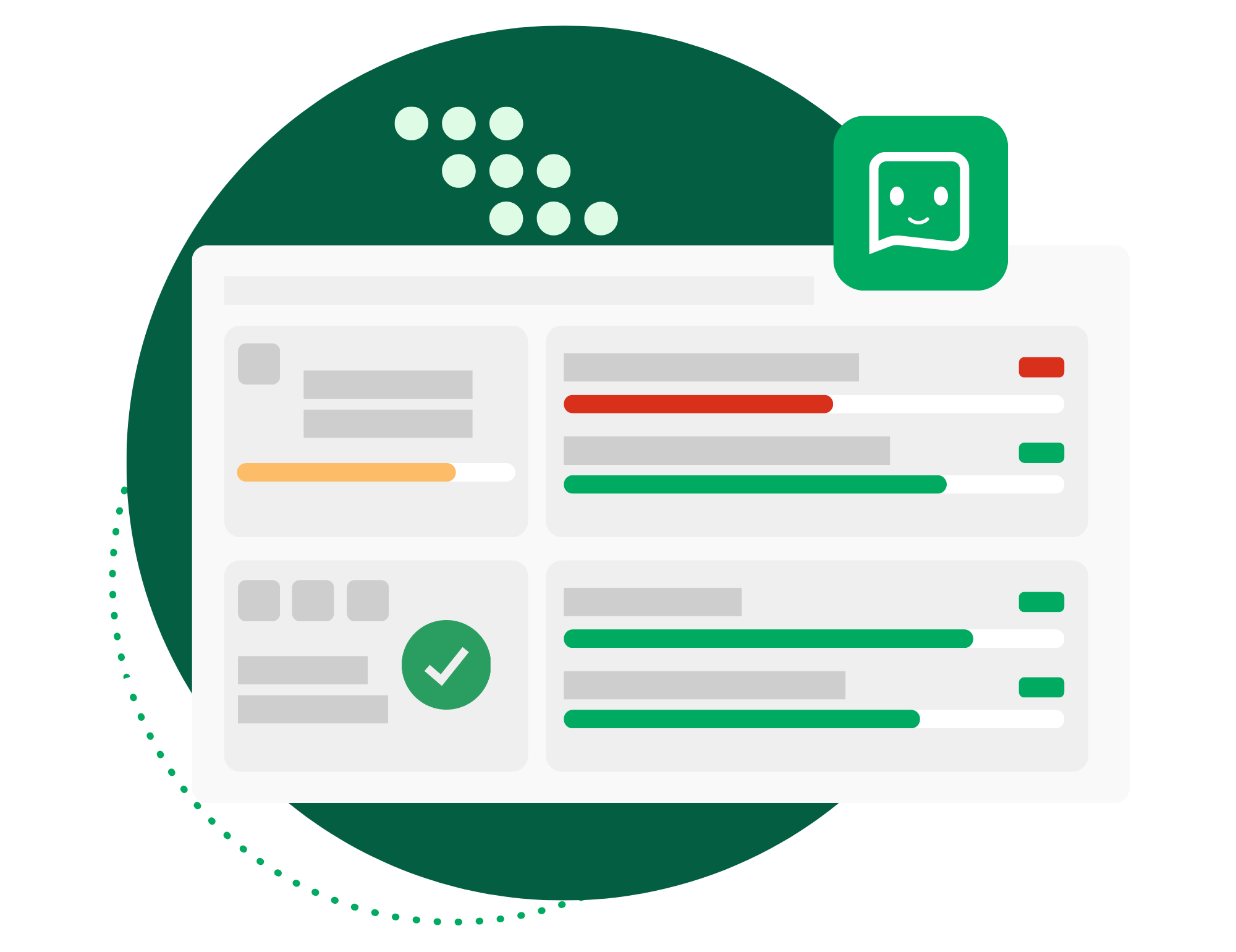 Illustration of a reporting dashboard in Axonify