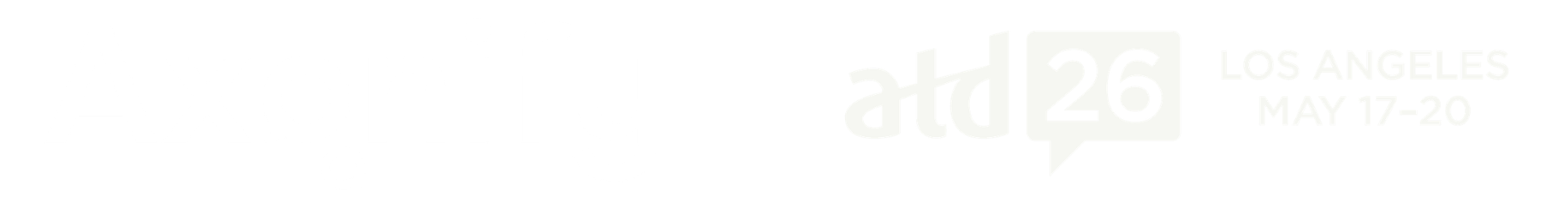 Logos for Axonify and ATD'26, taking place in Los Angeles from May 17-20.