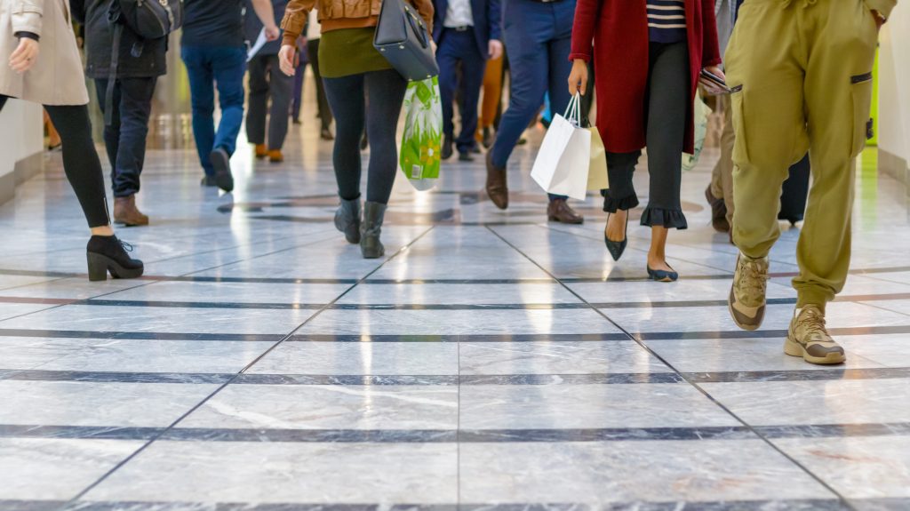 Foot traffic in retail store